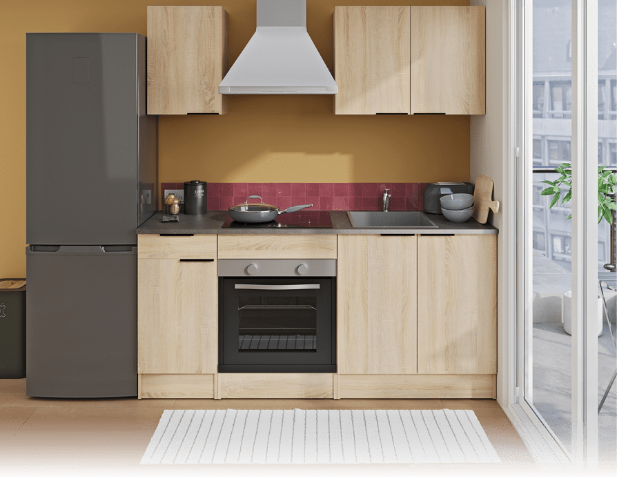 CHENE BRUT BETON FONCE BLANC