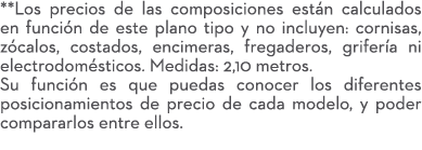 **Los precios de las composiciones est n calculados en funci n de este plano tipo y no incluyen: cornisas, z calos, c...