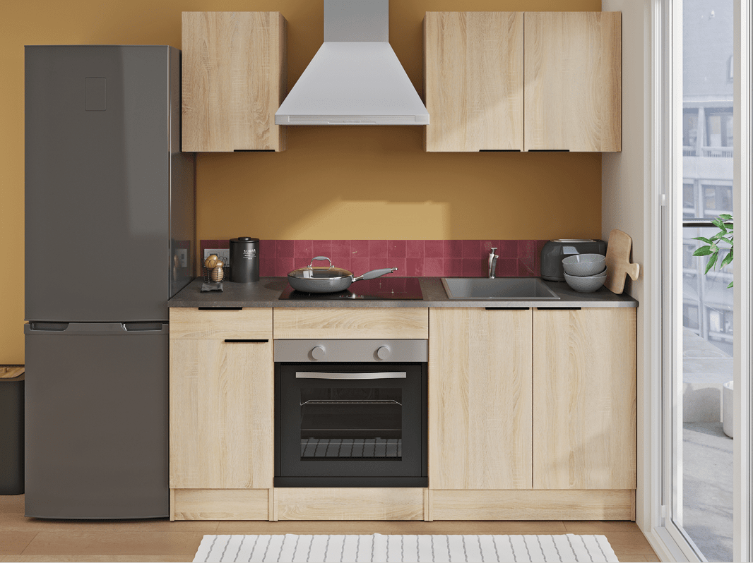 CHENE BRUT BETON FONCE BLANC