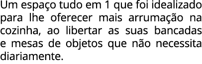Um espa o tudo em 1 que foi idealizado para lhe oferecer mais arruma o na cozinha, ao libertar as suas bancadas e me...