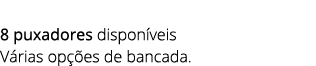  8 puxadores dispon veis V rias op es de bancada.