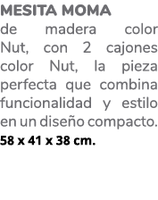 Mesita MOMA de madera color Nut, con 2 cajones color Nut, la pieza perfecta que combina funcionalidad y estilo en un ...