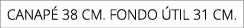 canap 38 cm. fondo  til 31 cm.