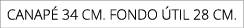 canap 34 cm. fondo  til 28 cm.