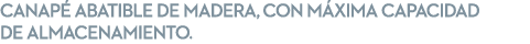 CANAP ABATIBLE DE MADERA, CON M XIMA CAPACIDAD DE ALMACENAMIENTO.