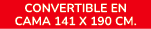 Convertible en cama 141 x 190 cm.