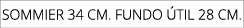 Sommier 34 cm. fundo til 28 cm.