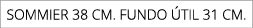 Sommier 38 cm. fundo til 31 cm.