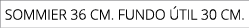 Sommier 36 cm. fundo til 30 cm.