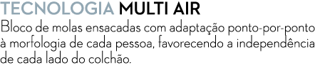 tecnologia multi air Bloco de molas ensacadas com adapta o ponto-por-ponto   morfologia de cada pessoa, favorecendo ...