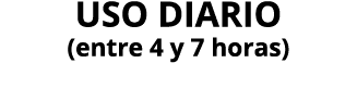 Uso diario (entre 4 y 7 horas)