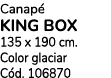 Canap king box 135 x 190 cm. Color glaciar C d. 106870