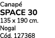 Canap SPACE 30 135 x 190 cm. Nogal C d. 127368 