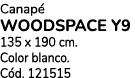 Canap WOODSPACE Y9 135 x 190 cm. Color blanco. C d. 121515