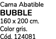 Cama Abatible BUBBLE 160 x 200 cm. Color gris. C d. 124081
