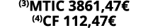 (3)MTIC 3861,47€ (4)CF 112,47€