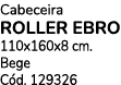 Cabeceira roller ebro 110x160x8 cm. Bege C d. 129326