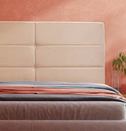 Bedroom in pastel tone peach fuzz color wall,Minimal interior living room- 3D rendering