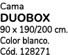 Cama DUOBOX 90 x 190/200 cm. Color blanco. C d. 128271