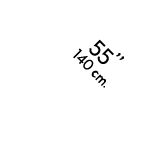 55’’ 140 cm.
