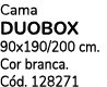 Cama DUOBOX 90x190/200 cm. Cor branca. C d. 128271