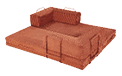 A brown couch with a wooden frame and a brown cover. AI generated content