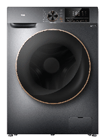 A black dishwasher with a digital display on the front. AI generated content