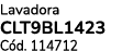 Lavadora clt9bl1423 C d. 114712 