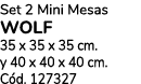 Set 2 Mini Mesas WOLF 35 x 35 x 35 cm. y 40 x 40 x 40 cm. C d. 127327
