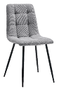A grey chair with a black metal frame and a grey cushion. AI generated content