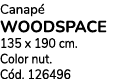 Canap WOODSPACE 135 x 190 cm. Color nut. C d. 126496