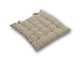 A small, round, grey pillow with a zipper on the side. AI generated content