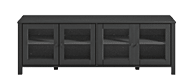A black cabinet with three shelves is displayed on a white background. AI generated content