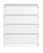 A white dresser with three drawers. AI generated content