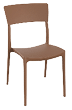 A beige chair with a wooden frame and a cushion on the seat. AI generated content