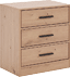 A wooden dresser with three drawers and a black handle. AI generated content