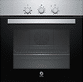 A black oven with a stainless steel door. AI generated content