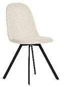 A white chair with black legs and a wicker seat. AI generated content