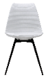 A white chair with black legs and a white seat. AI generated content
