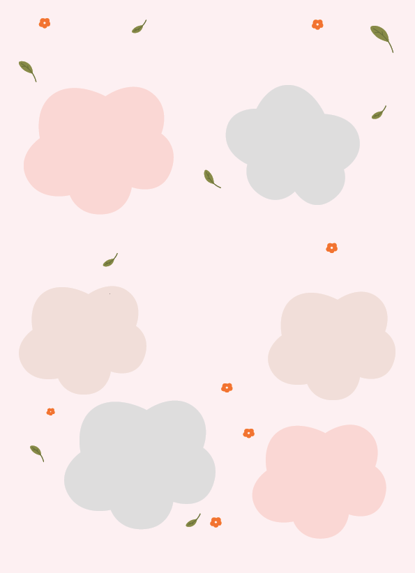 A pattern of pink, white, and gray flowers with leaves. AI generated content