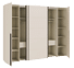 A white cabinet with a shelf inside. AI generated content