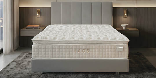 A bedroom with a bed, dresser, and mirror. The bed is a twin size and has a wooden headboard. A potted plant is on the dresser. AI generated content