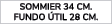 Sommier 34 cm. fundo til 28 cm.