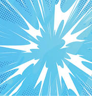 A blue and white image of a bright light with a starburst pattern. AI generated content