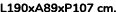 L190xA89xP107 cm.