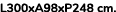 L300xA98xP248 cm. 