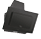 A black microwave with a flat screen display. AI generated content