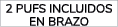 2 pufs incluidos en brazo