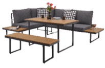 A grey couch with a checkered pillow and a vase of red flowers on a table. AI generated content