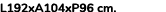 L192xA104xP96 cm.